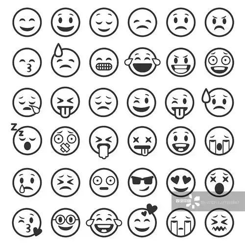 表情符号轮廓表情符号脸表情符号搞笑图片素材