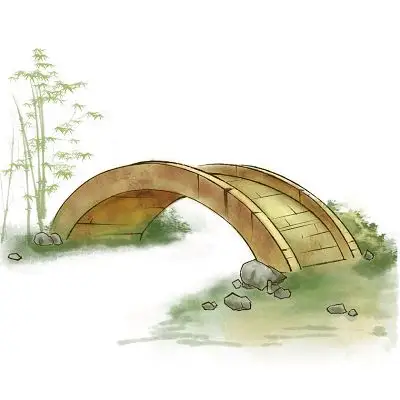 小桥流水素材竹子竹子水墨水墨竹子元素竹林意境png素材国画绿色古风