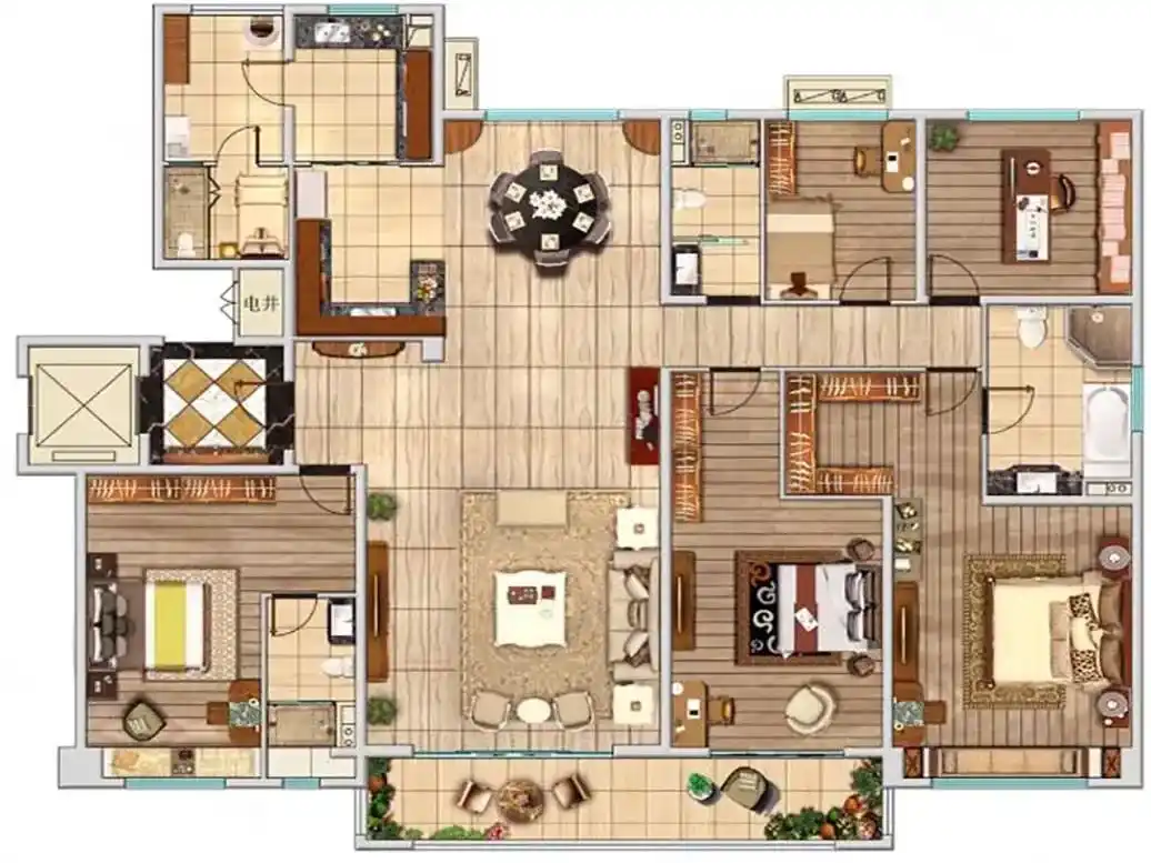 260平米的大平层,格局不错