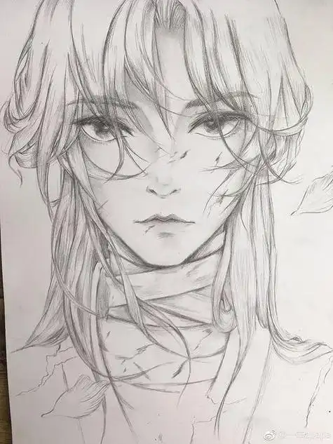 简笔画-漫画阳光少年侧脸简笔画萤火之森男主动漫人物简笔画动漫魏无