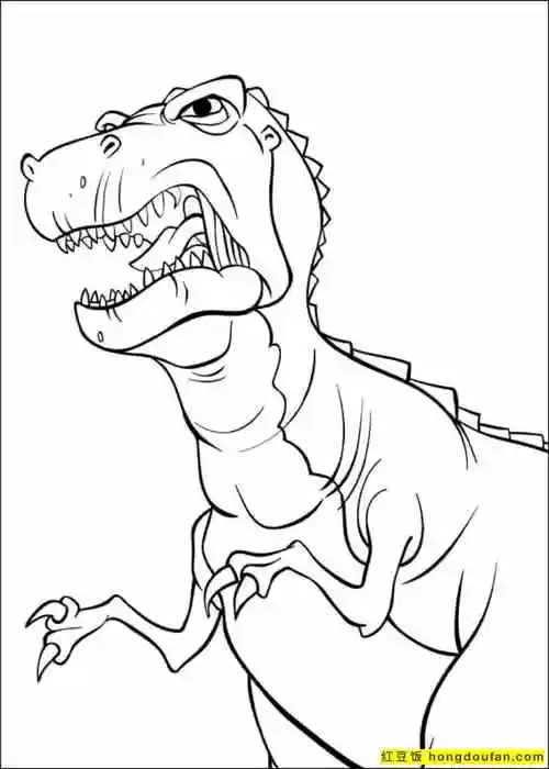 14张恐龙宝宝历险小恐龙卡通涂色图片免费下载-红豆饭小学生简笔画