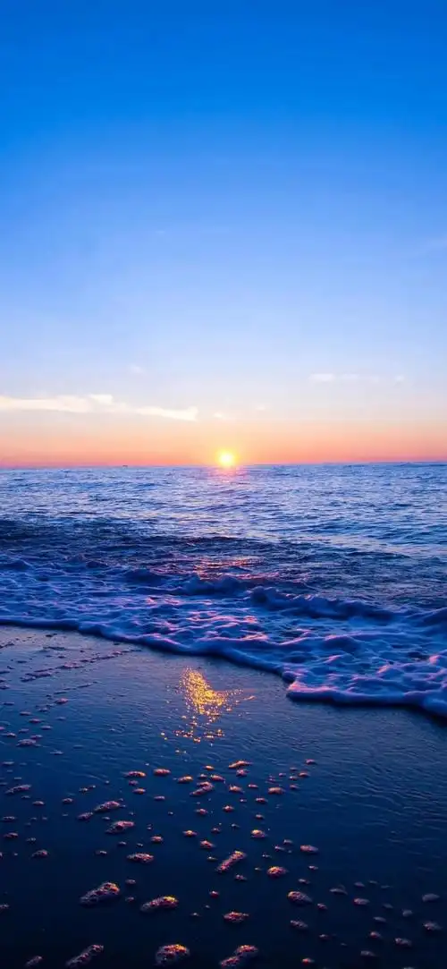 唯美海边日出手机壁纸,自然风景-可爱美图