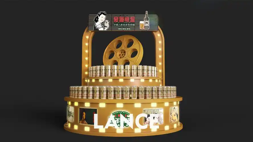 青岛啤酒堆头设计-奥古特-崂山-纯生-轻零