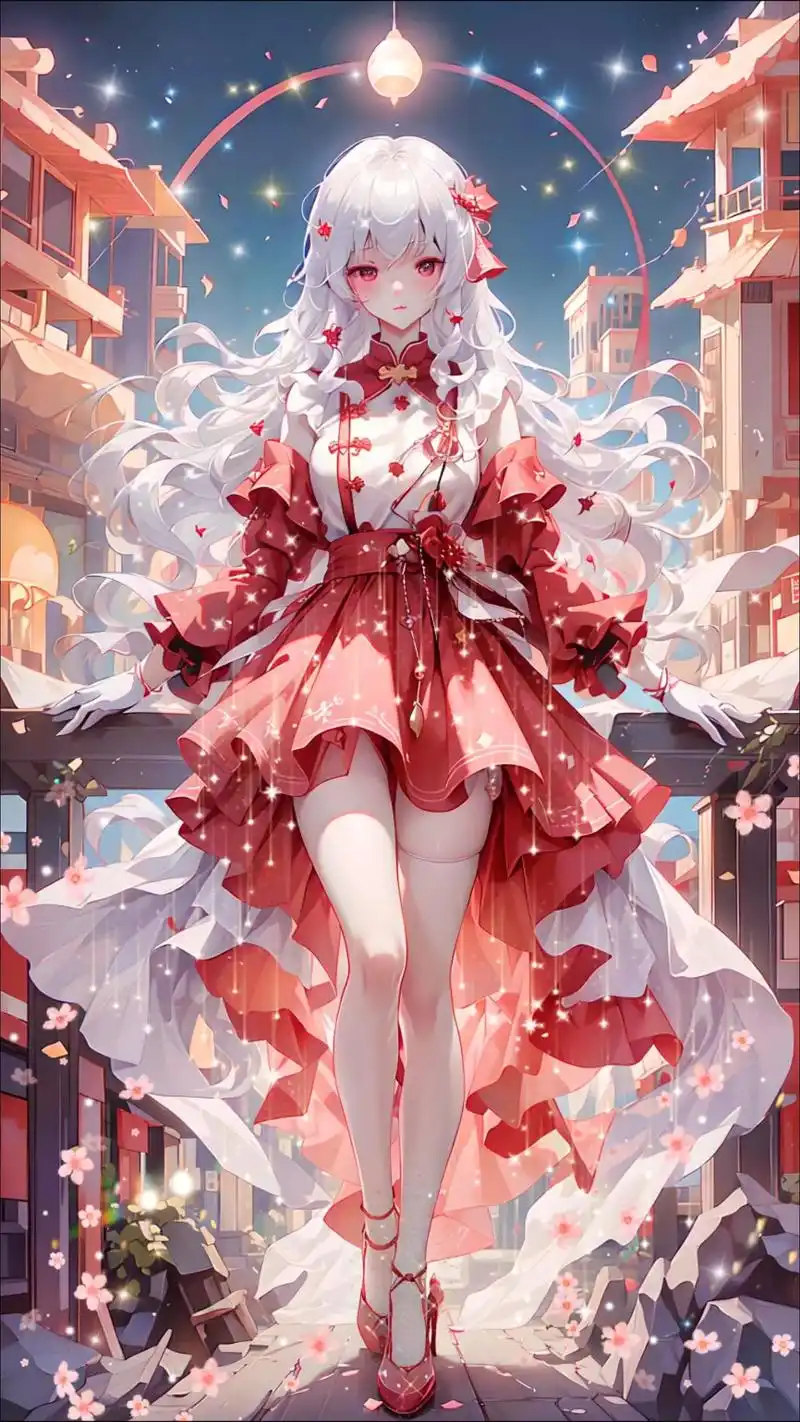 红衣少女.#二次元 #二次元美图 #动漫少女 #美图分享 # - 抖音