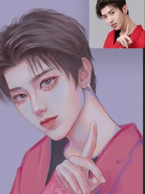 第一次画我爱的男孩蔡徐坤