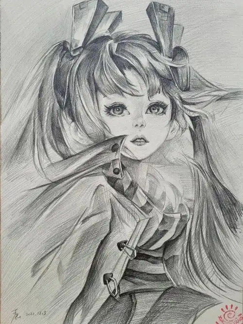 手绘王者荣耀孙尚香临摹步骤