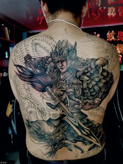 满背赵云_纹身图案手稿图片_孙海超的纹身作品集