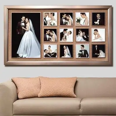 韩式影楼s婚纱照放大挂墙相框组合多宫格照片墙结婚照片定制客厅