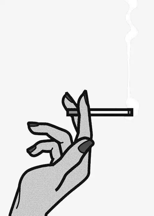 夹烟的手势简笔画