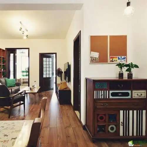 50平米简约现代小户型装修案例_现代两室两厅一卫_装酷网装修效果图