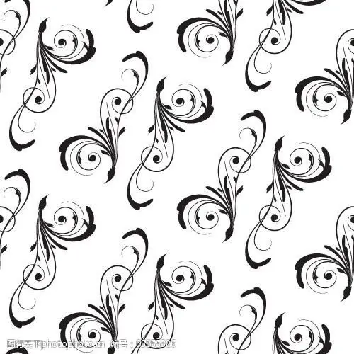 矢量线条黑白花纹背景