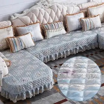 欧式沙发套罩防滑四季通用整套全包盖u型简欧布艺沙发垫定做高精密