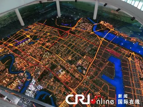 滨海新区建设发展沙盘鸟瞰 摄像:赵芃