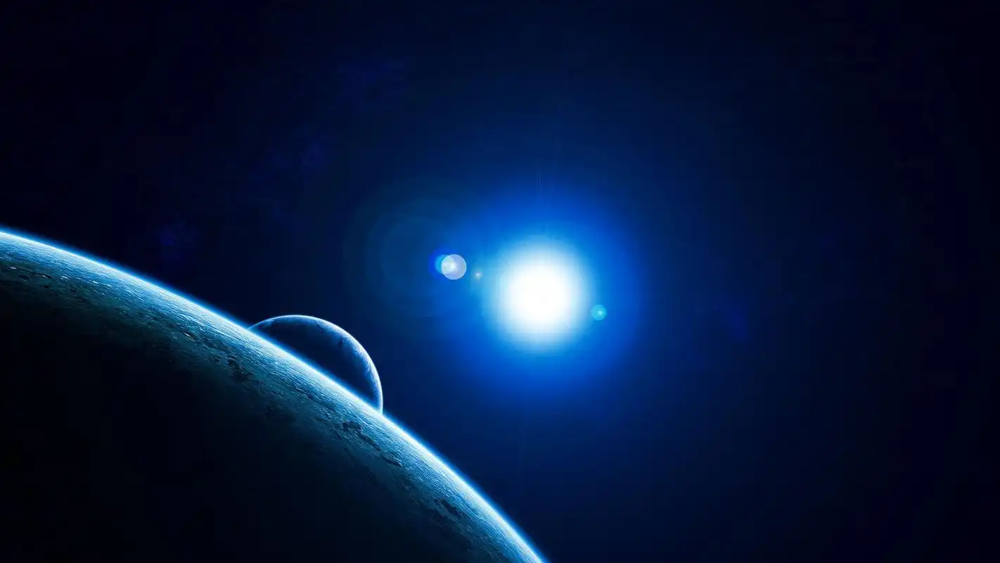 蓝色梦幻星空桌面壁纸高清大图预览1920x1080_风景壁纸下载_美桌网