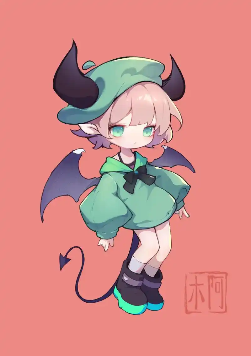 每日速涂oc小恶魔~附过程步骤!两张对我来说有点苦难的插图 - 抖音