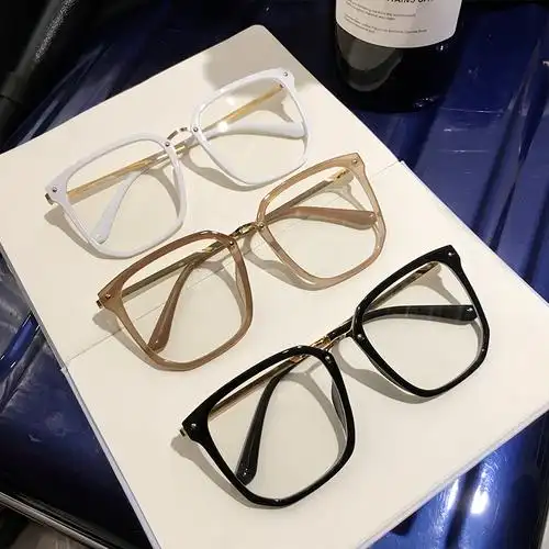 ins复古素颜镜框女圆脸大脸茶色黑框粗框架网红款近视眼镜显脸小