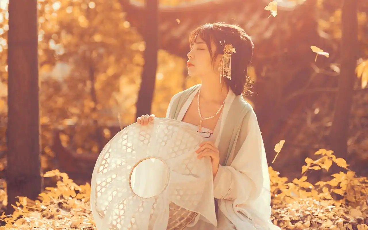 古风汉服美女唯美户外写真图片桌面壁纸高清大图预览1920x1200_美女