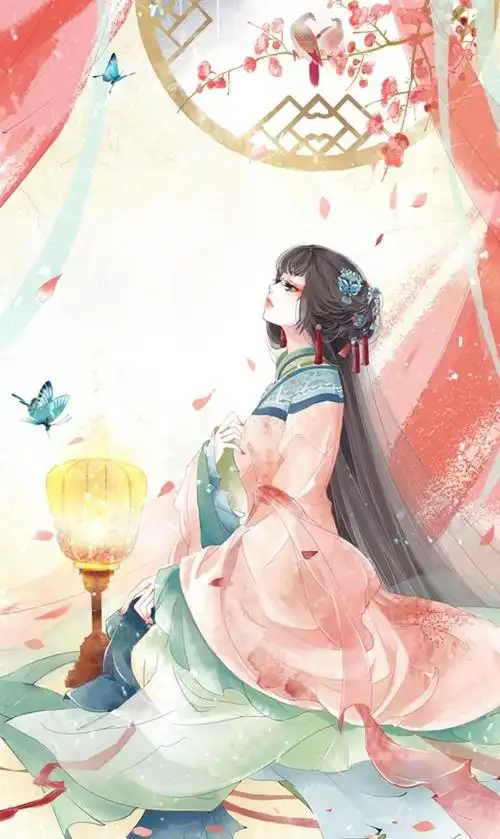 古风卡通动漫手绘女孩图片分享,可做手机壁纸或微信聊天背景.