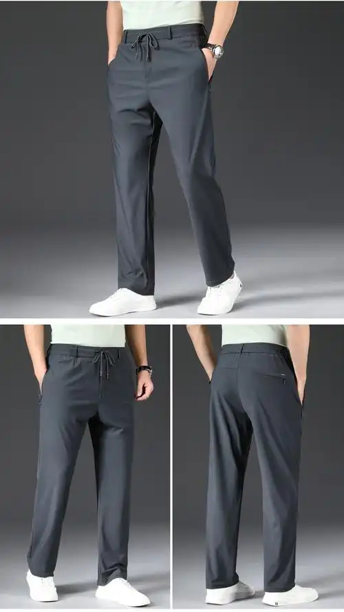 中老年人加肥加大男裤宽松裤夏季中老年人男装夏季薄型长裤爸爸裤子薄