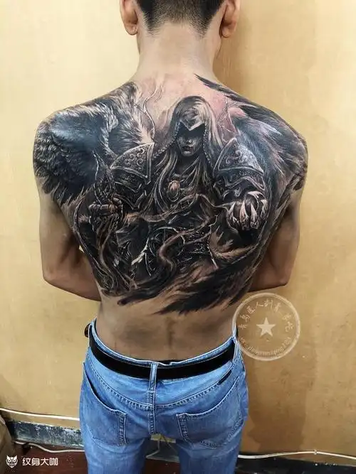 炽天使 天使纹身 暴力遮盖 _纹身图案手稿图片_李屹的纹身作品集