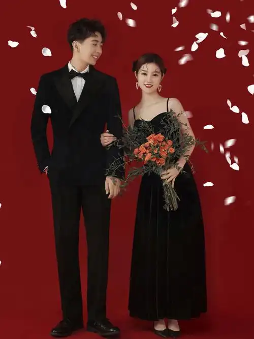 好喜欢这组红色复古婚纱照78武汉婚纱照