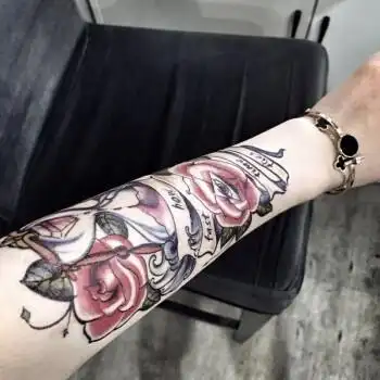 纹身贴花臂花臂纹身贴男女防水ins半臂逼真社会彼岸花神浮世绘手臂遮