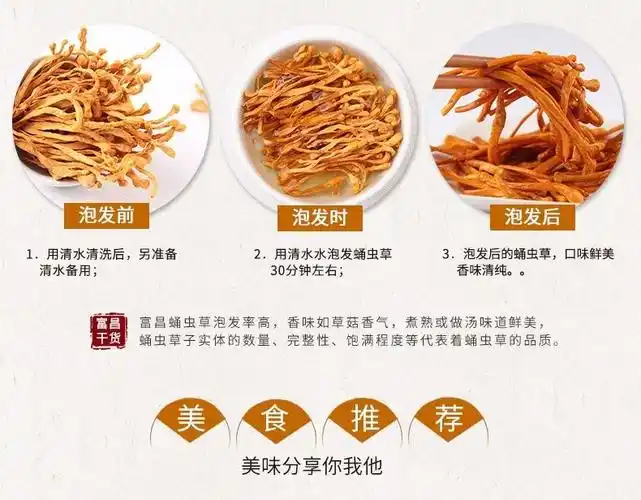 无硫虫草花干货金蛹北虫草孢子头食用菌菇毛重煲汤煲汤佳品虫草花干货