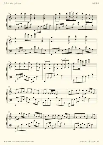 钢琴谱 - 沉默是金(张国荣)