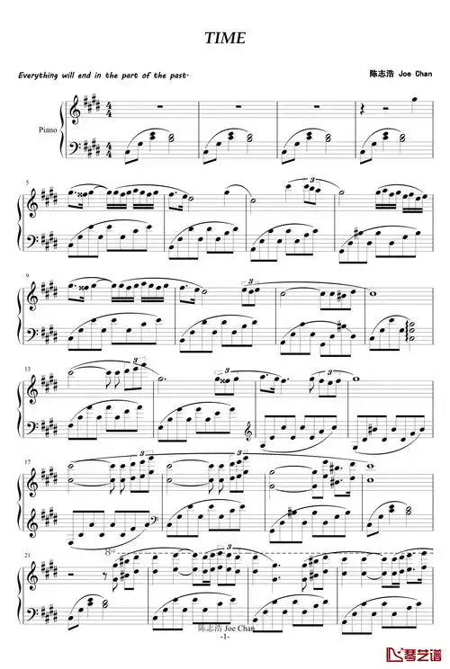 time钢琴谱-陈志浩1