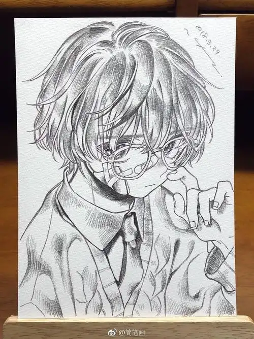 小正太铅笔画可爱的男孩纸byneguko92