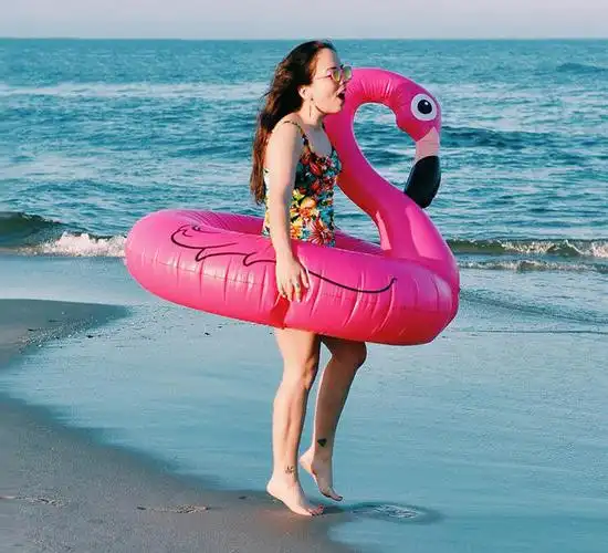 海边度假西瓜菠萝救生圈 火烈鸟甜甜圈游泳圈加厚加大成人泳圈