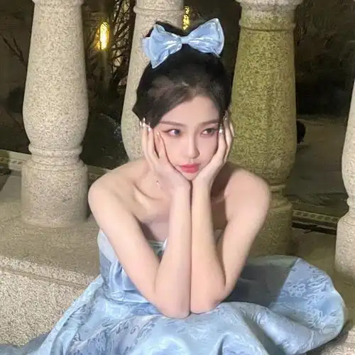 虞书欣同款蓝色蝴蝶结飘带发夹甜美少女气质网纱弹簧夹公主头发饰