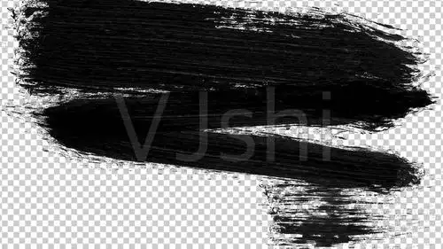 黑白毛笔笔刷2组【带通道】