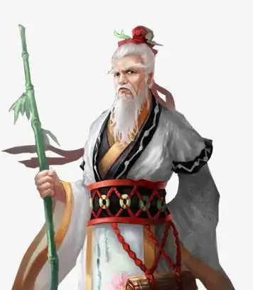 竹枝白发古风手绘老人png图片素材下载_手绘png_熊猫办公