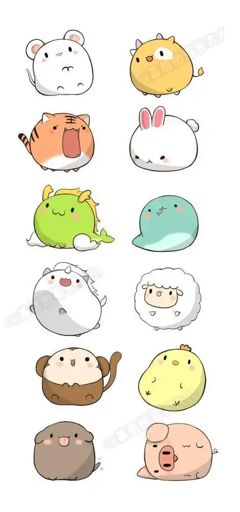 动物简笔画大全:十二生肖鹦鹉鹿等手绘素材