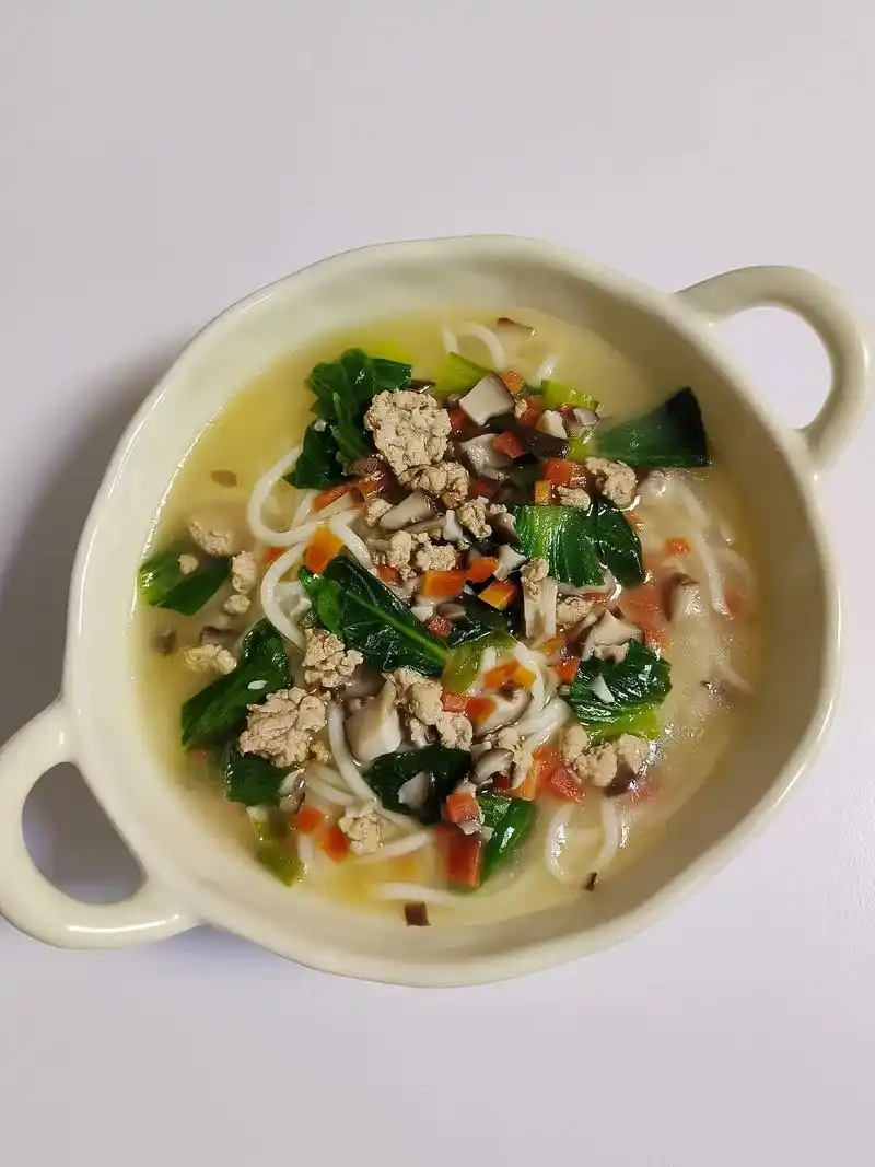 天冷,来一碗热气腾腾的面条吧90 香喷喷的猪肉加上香菇胡萝卜09