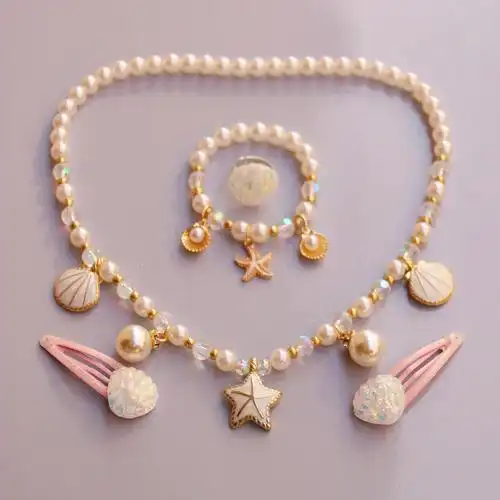 女童儿童宝宝女孩冰雪奇缘首饰公主珍珠项链项链