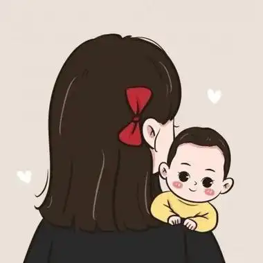 可爱小宝宝上肩背影情头-卡通头像 - 壁纸之家