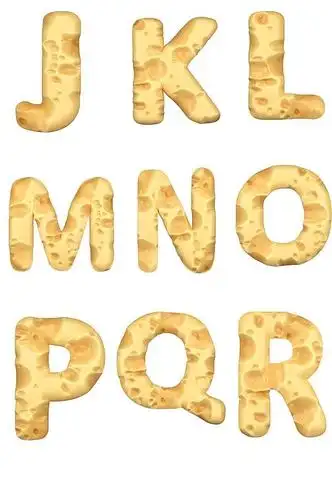 创意芝士乳酪设计英文字母免抠素材-众图网