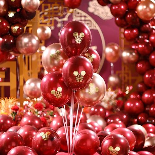 婚礼现场布置装饰气球场景道具婚房简约大气结婚场地酒店中式浪漫