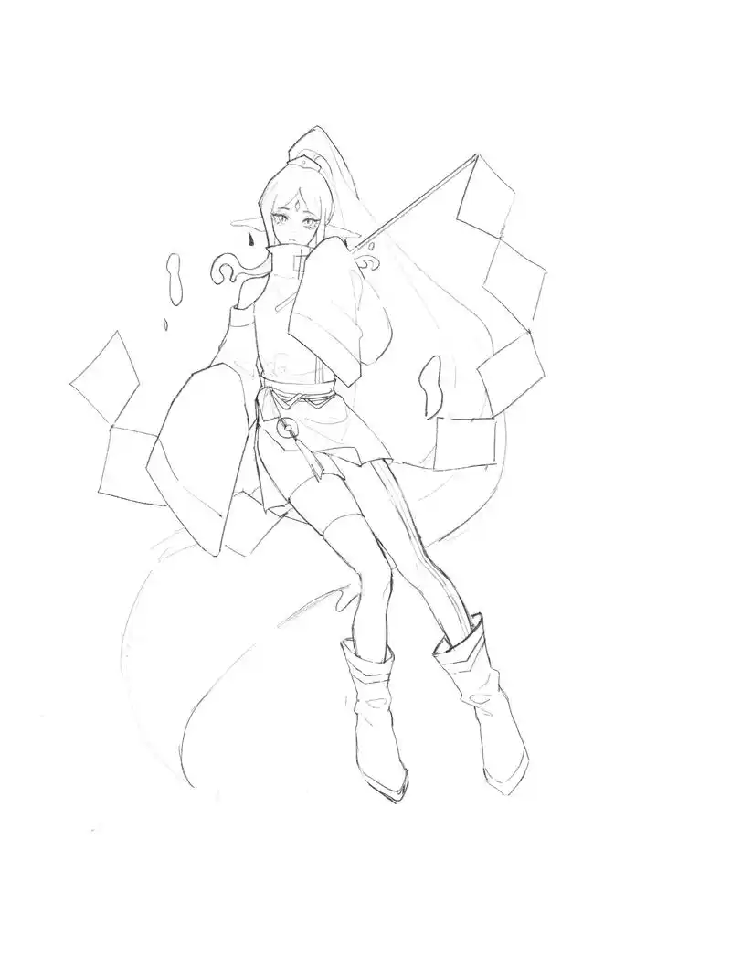 练习,只有脑袋的oc在今天终于有了全身(bu#绘画 #pro - 抖音