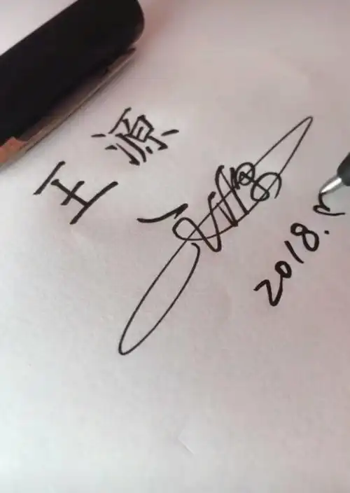 网友书写"王源"姓名二字,字迹铿锵有力赏心悦目