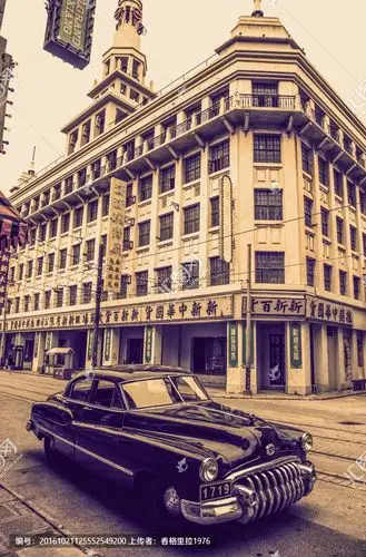 老上海老爷车怀旧照片