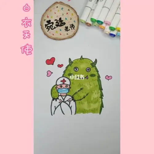 白衣天使简笔画教程