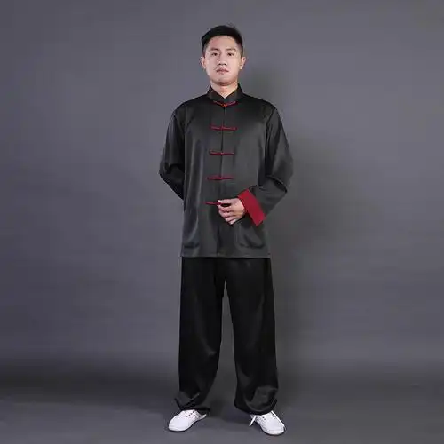 宏情男士太极服长袖春秋季中国风传统武术服太极拳男款练功服套装