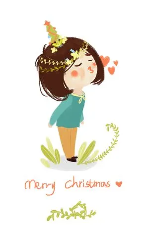 圣诞节为同事画的小卡通.
