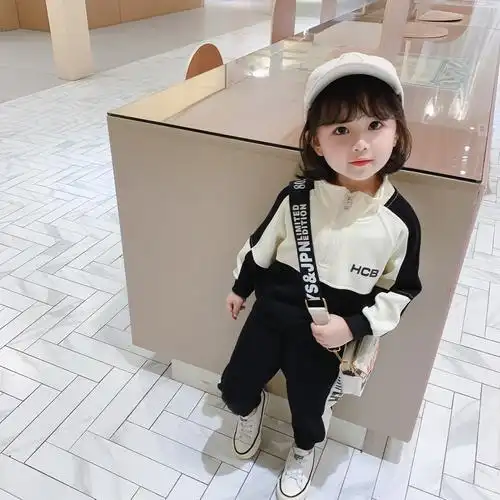 女宝宝2020年春装新款女童洋气运动套装小童春季时髦儿童春秋衣服