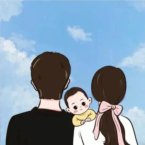 一家三口亲子头像背景图