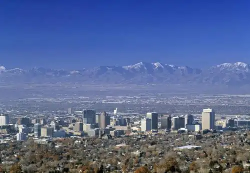 无人,横图,天际线,美国,地形,摄影,北美,犹他,盐湖城,彩图