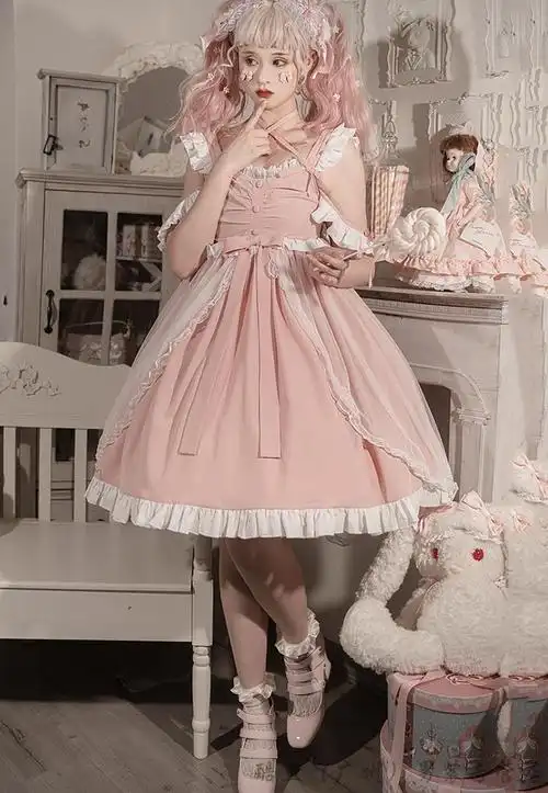 【洛丽塔裙子】lolita森林牧歌jsk日常闺蜜装软妹可爱洛丽塔吊带